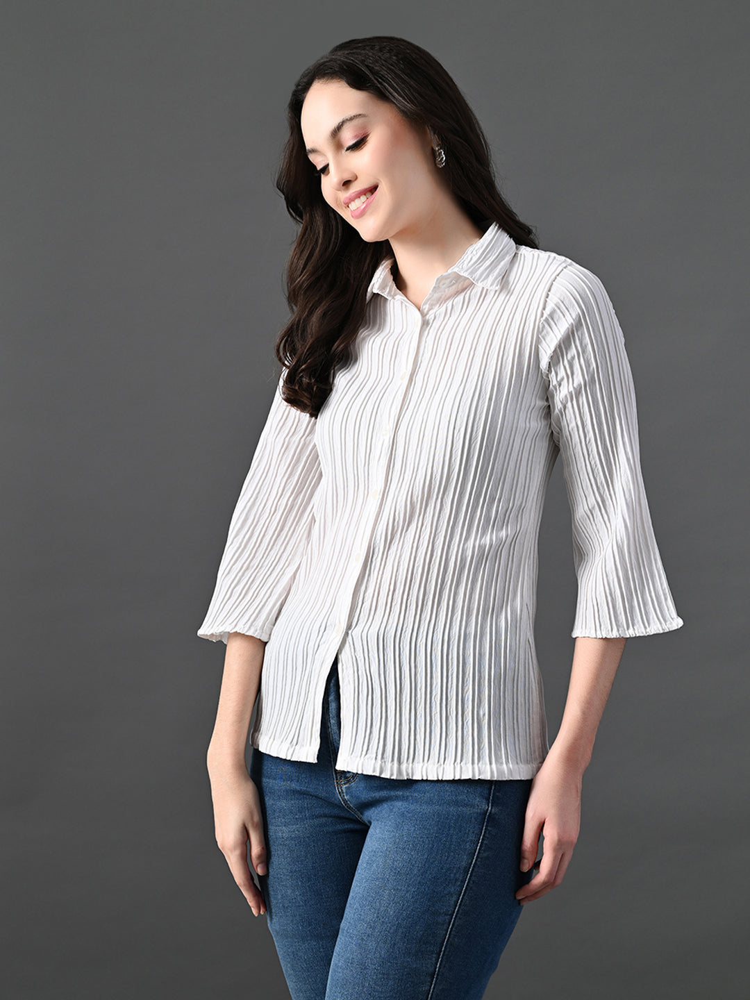 Myshka Women's Green Pleated Top