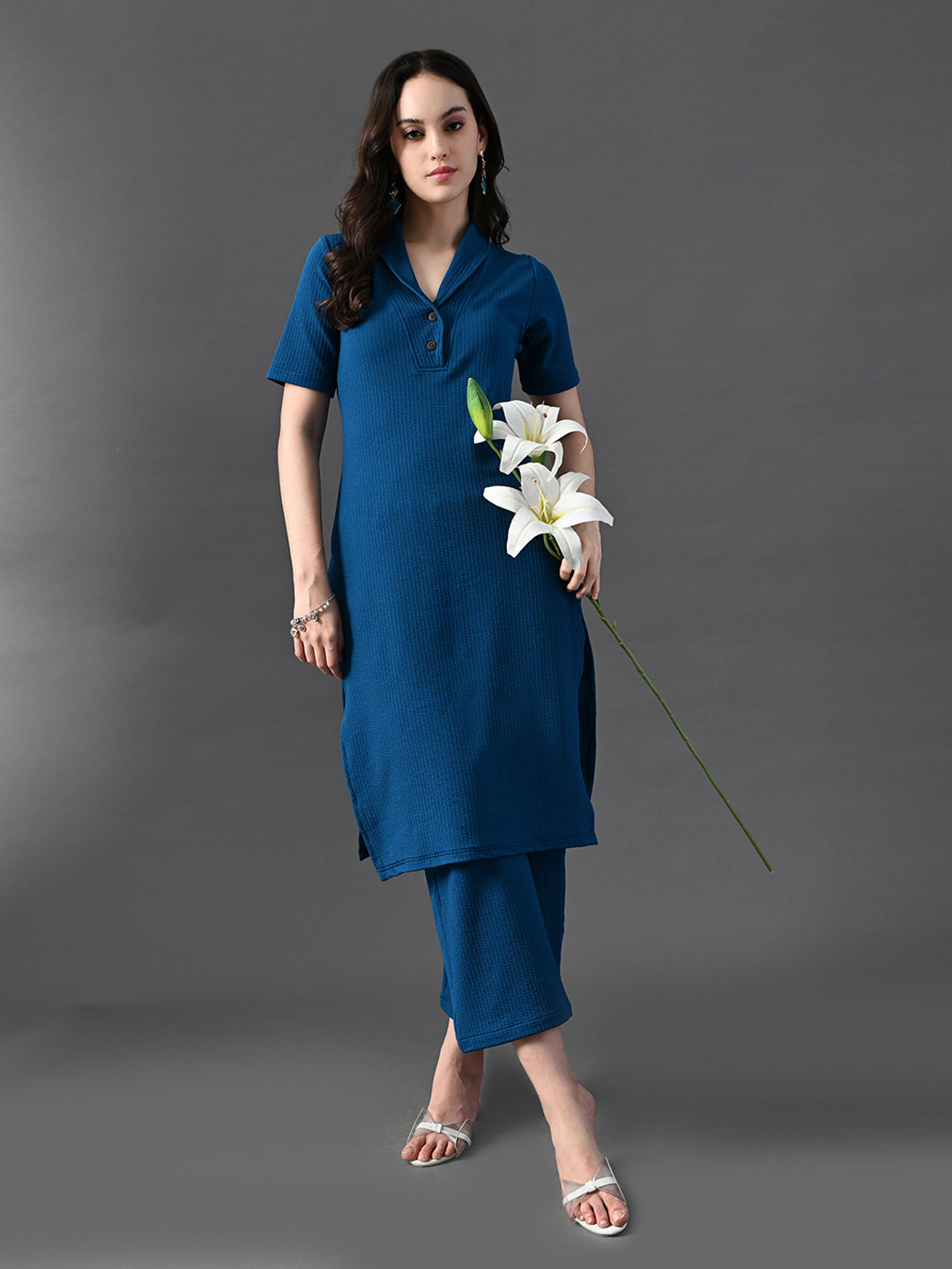 Myshka Women's Blue Kurta Set