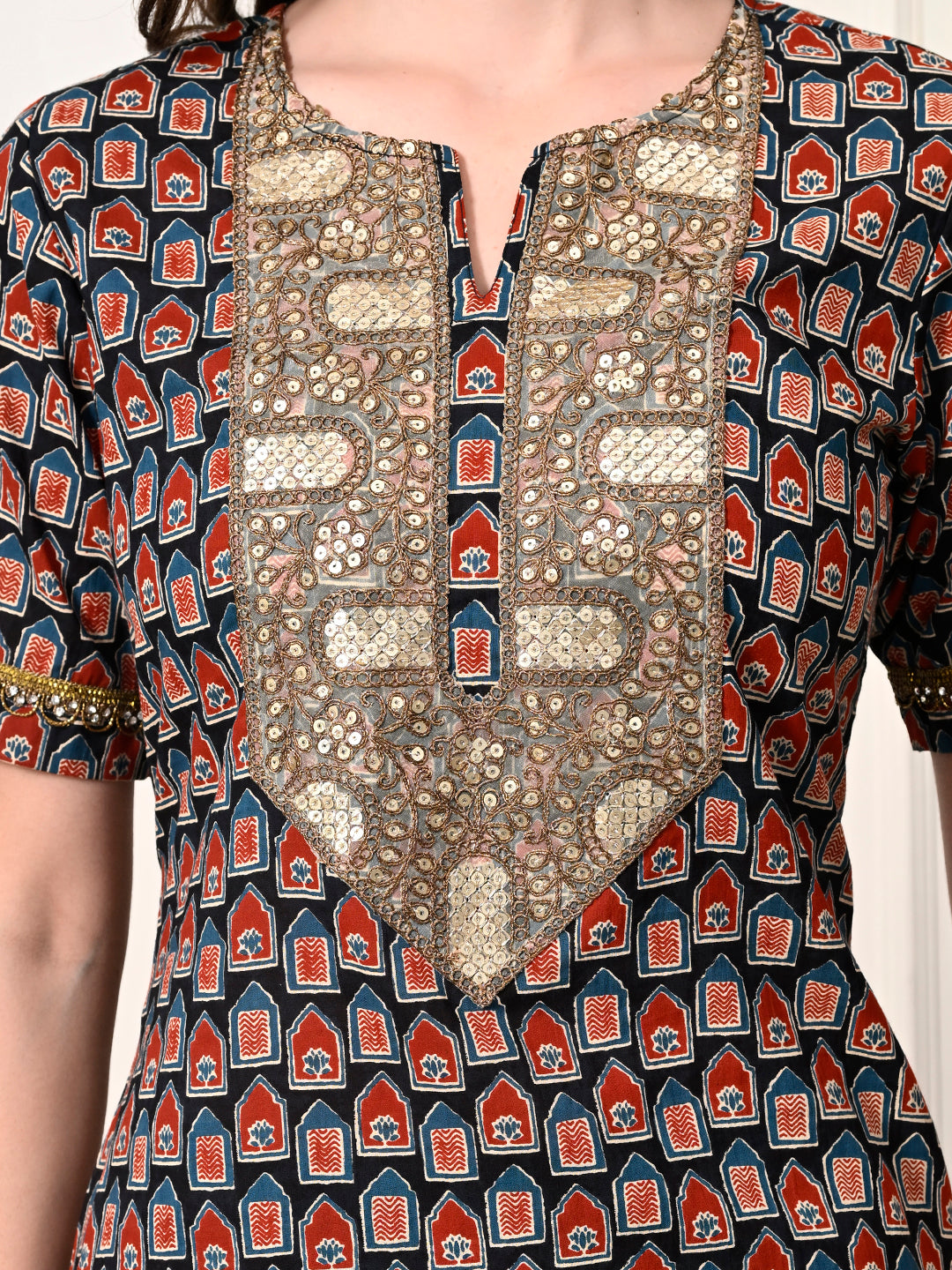 Myshka Women's Cotton Printed Kurta Set