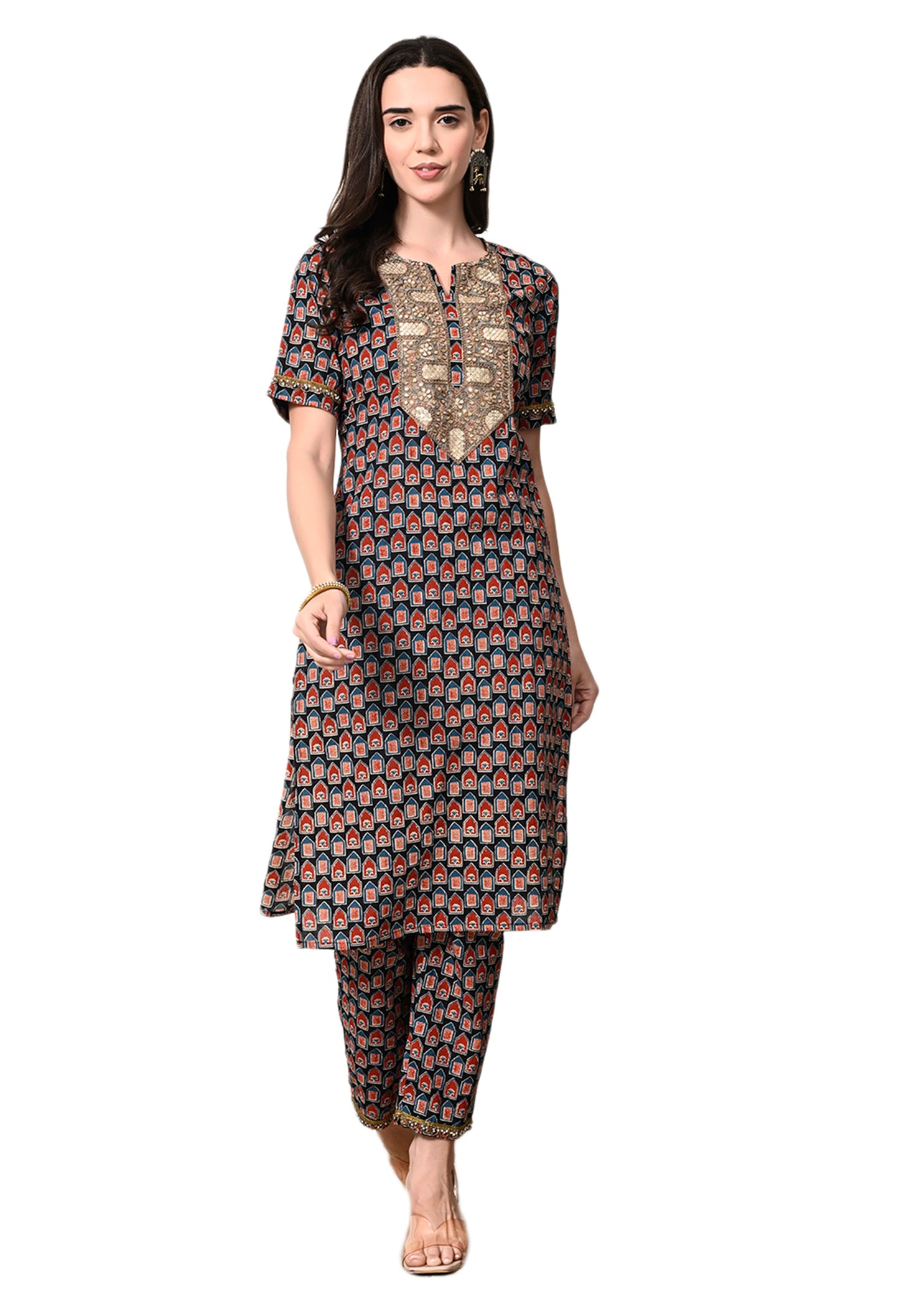 Myshka Women's Cotton Printed Kurta Set