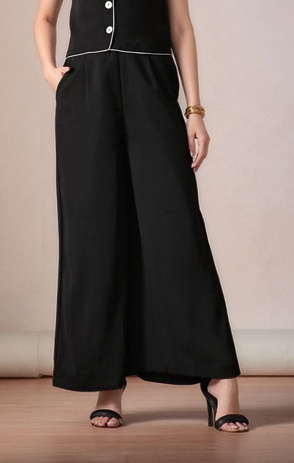 Myshka Women Black Formal Flared Trouser