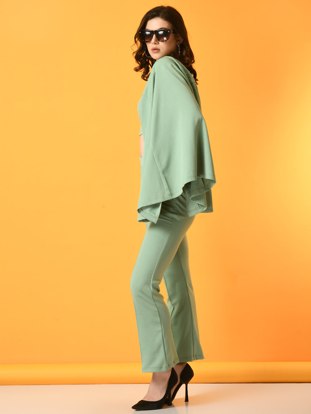 Women's Green Solid Jacket Myshka