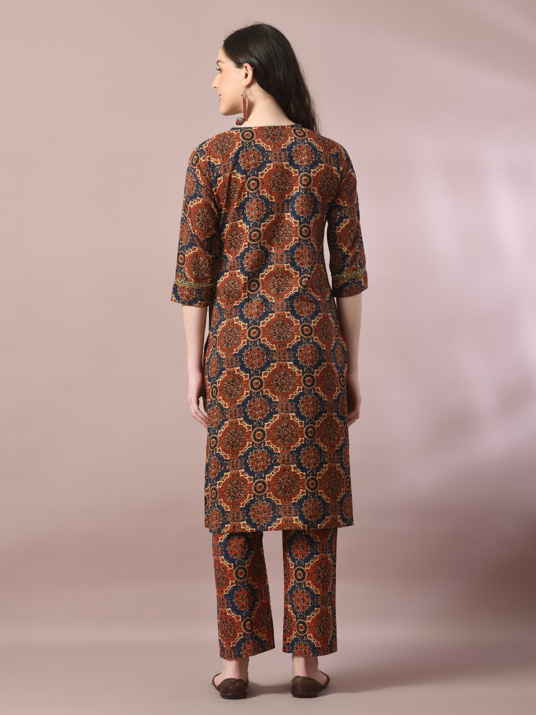Women's Multi Printed Cotton Straight Party Kurta Sets - Myshka