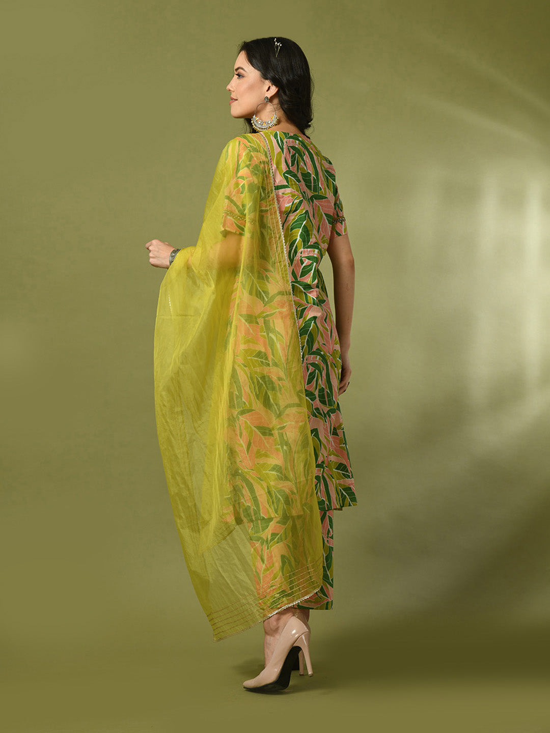 Myshka Women's Multi Printed Cotton Straight Party Kurta Sets With Dupatta