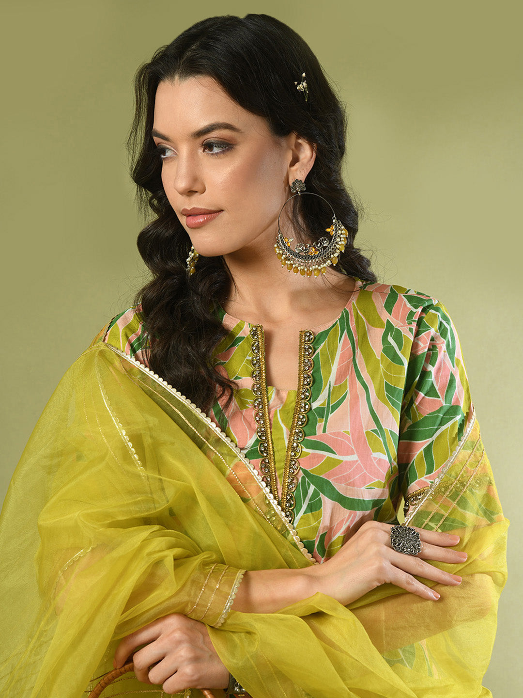 Myshka Women's Multi Printed Cotton Straight Party Kurta Sets With Dupatta
