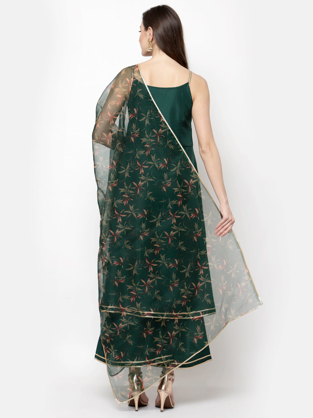 Myshka Women's Silk Palazzo Kurta Set With Dupatta