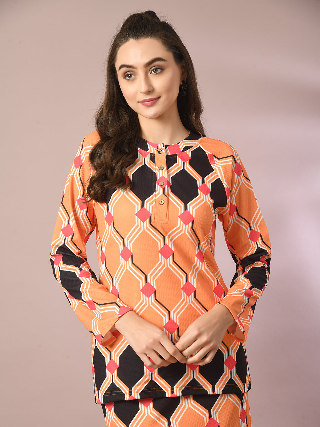 Women's Multi Embellished Raglan Sleeve Party Top - Myshka