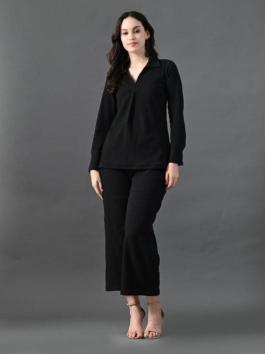 Myshka Women's Black Everyday Lounge Set