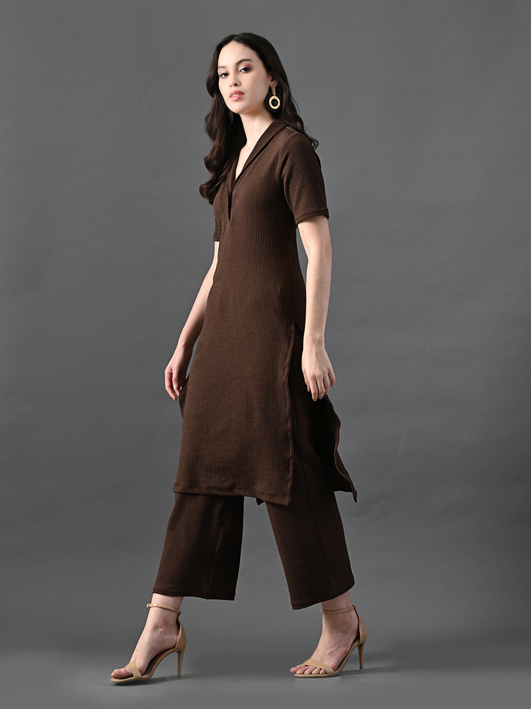 Myshka Women's Coffe Brown Kurta Set