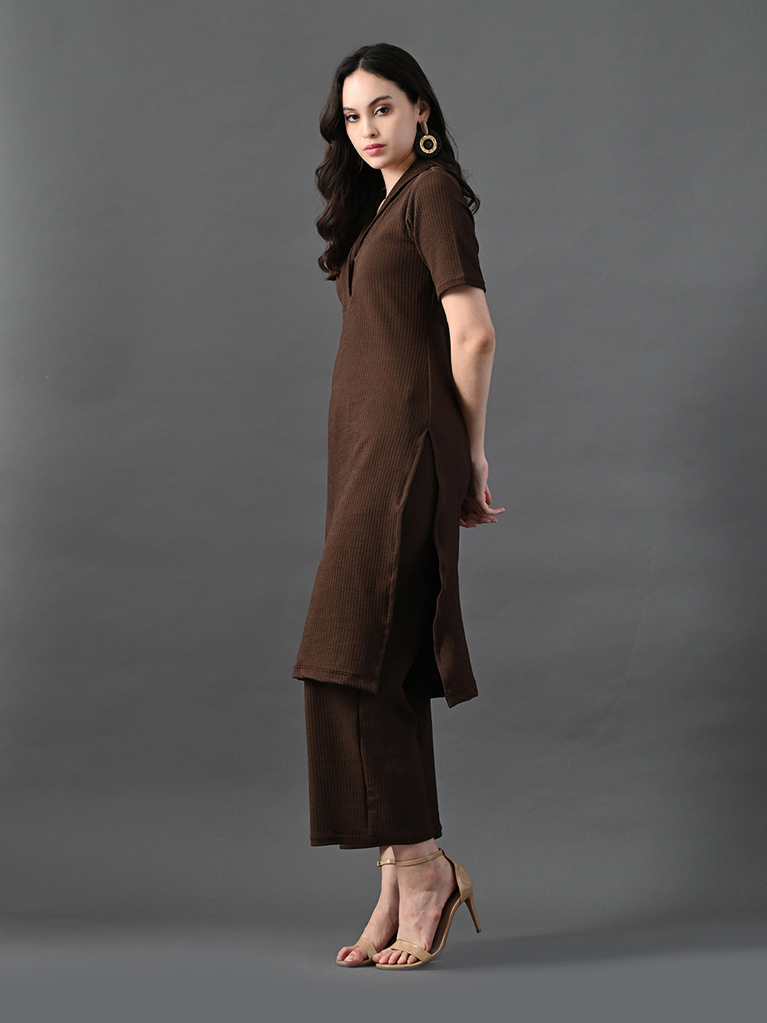 Myshka Women's Coffe Brown Kurta Set